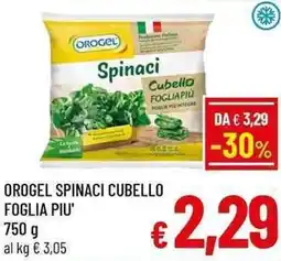 A&O OROGEL SPINACI CUBELLO FOGLIA PIU' 750 g offerta
