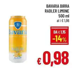 A&O BAVARIA BIRRA RADLER LIMONE 500 ml offerta