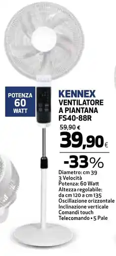 Extracoop KENNEX VENTILATORE A PIANTANA FS40-88R offerta