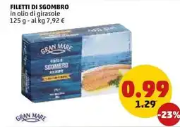 PENNY FILETTI DI SGOMBRO in olio di girasole 125 g offerta