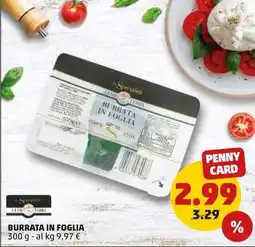 PENNY BURRATA IN FOGLIA 300 g offerta