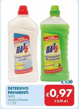 MD Discount DETERSIVO PAVIMENTI DAT5 classico/limone L 1,25 offerta