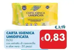 MD Discount CARTA IGIENICA UMIDIFICATA FLOU con estratto di camomilla e aloe vera - 50 pezzi offerta