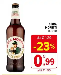 Iperal BIRRA MORETTI ml 660 offerta