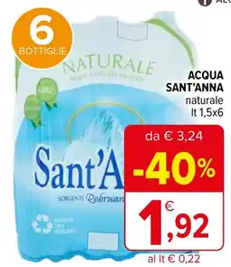 Iperal ACQUA SANT'ANNA naturale It 1,5x6 offerta