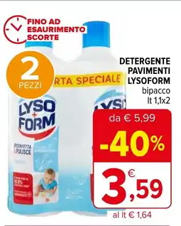 DETERGENTE PAVIMENTI LYSO FORM bipacco It 1,1x2