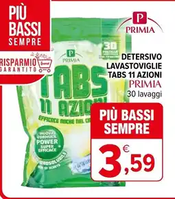 Iperal DETERSIVO LAVASTOVIGLIE TABS 11 AZIONI PRIMIA 30 lavaggi offerta