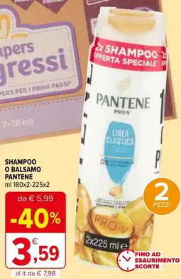 Iperal SHAMPOO O BALSAMO PANTENE ml 180x2-225x2 offerta