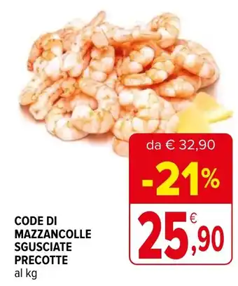 Iperal CODE DI MAZZANCOLLE SGUSCIATE PRECOTTE offerta