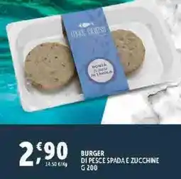 Deco Supermercati BURGER DI PESCE SPADA E ZUCCHINE G 200 offerta