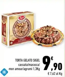 Conad TORTA GELATO SIGEL cassata/marasca/ mon amour/agrumi 1,3Kg offerta