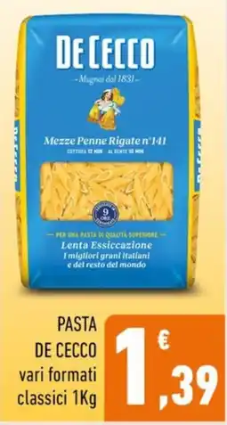 Conad PASTA DE CECCO vari formati classici 1Kg offerta