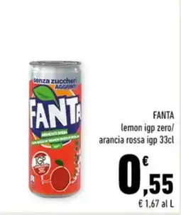 Conad FANTA lemon igp zero/ arancia rossa igp 33cl offerta