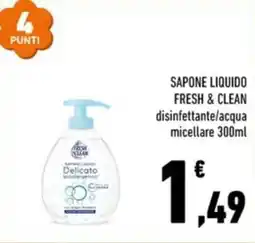 Conad SAPONE LIQUIDO FRESH & CLEAN disinfettante/acqua micellare 300ml offerta