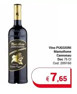 Centro Cash Vino PUGGIONI Mamuthone Cannonau Doc 75 Cl offerta