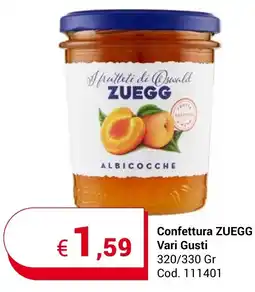 Centro Cash Confettura ZUEGG Vari Gusti 320/330 Gr offerta