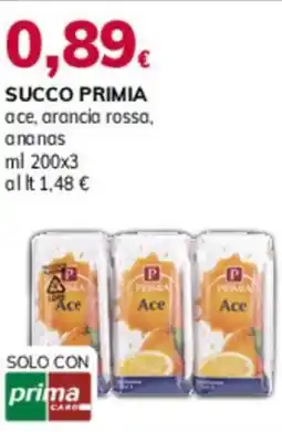 Basko SUCCO PRIMIA ace, arancia rossa, ananas ml 200x3 offerta