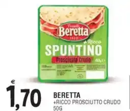 Al Discount BERETTA +RICCO PROSCIUTTO CRUDO 50G offerta