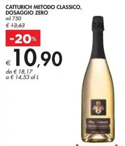 Bennet CATTURICH METODO CLASSICO, DOSAGGIO ZERO ml 750 offerta