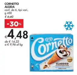 Bennet CORNETTO ALGIDA conf. da 6, tipi vari, g 450 offerta