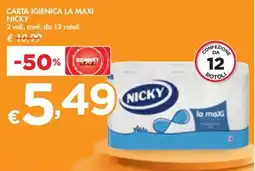 Bennet CARTA IGIENICA LA MAXI NICKY 2 veli, conf. da 12 rotoli offerta