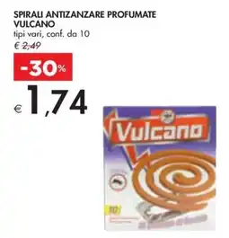 SPIRALI ANTIZANZARE PROFUMATE VULCANO tipi vari, conf. da 10