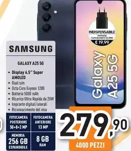Unieuro SAMSUNG GALAXY A25 5G offerta