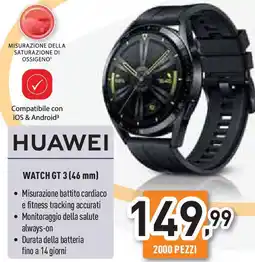 Unieuro HUAWEI WATCH GT 3 (46 mm) offerta
