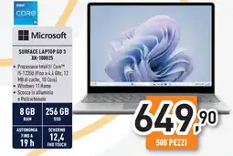 Unieuro Microsoft SURFACE LAPTOP GO 3 XK-100025 offerta