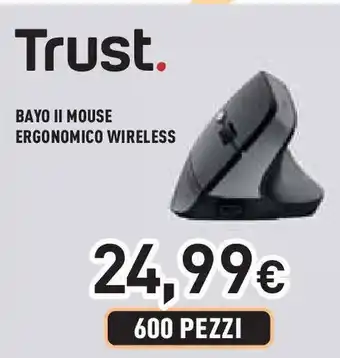 Unieuro Trust. BAYO II MOUSE ERGONOMICO WIRELESS offerta