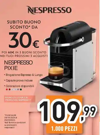 Unieuro NESPRESSO PIXIE offerta