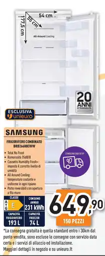 Unieuro SAMSUNG FRIGORIFERO COMBINATO BRB26600EWW offerta