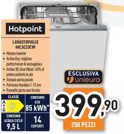 Unieuro Hotpoint LAVASTOVIGLIE HIC3C33CW offerta