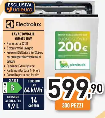 Unieuro Electrolux LAVASTOVIGLIE EEM68510W offerta