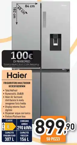 Unieuro Haier FRIGORIFERO MULTIDOOR HCR3818EWMM offerta