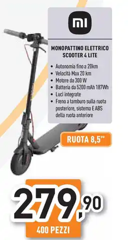 Unieuro MONOPATTINO ELETTRICO SCOOTER 4 LITE offerta