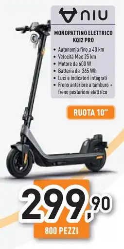 Unieuro MONOPATTINO ELETTRICO KQ12 PRO offerta