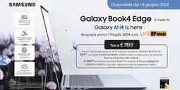 Unieuro SAMSUNG Galaxy Book4 Edge offerta