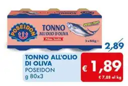 MD Discount TONNO ALL'OLIO DI OLIVA POSEIDON g 80x3 offerta