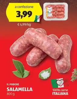 ALDI IL PODERE SALAMELLA 800 g offerta
