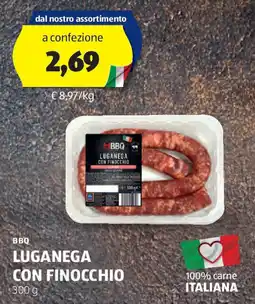 ALDI BBQ LUGANEGA CON FINOCCHIO 300 g offerta