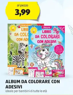 ALDI ALBUM DA COLORARE CON ADESIVI offerta