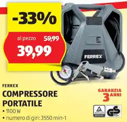 ALDI FERREX COMPRESSORE PORTATILE offerta