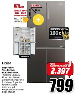 MediaWorld Haier Frigorifero Side By Side HCR3818ENMD offerta