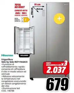 MediaWorld Hisense Frigorifero Side by Side RS711N4ACE offerta