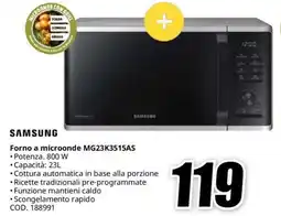 MediaWorld SAMSUNG Forno a microonde MG23K3515AS offerta