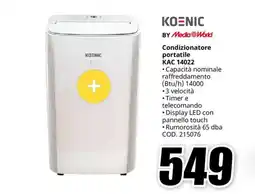 KOENIC Condizionatore portatile KAC 14022