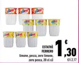 Conad ESTATHÈ FERRERO limone, pesca, zero limone, zero pesca, 20 cl x3 offerta
