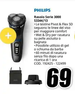 MediaWorld PHILIPS Rasoio Serie 3000 S3344/13 offerta