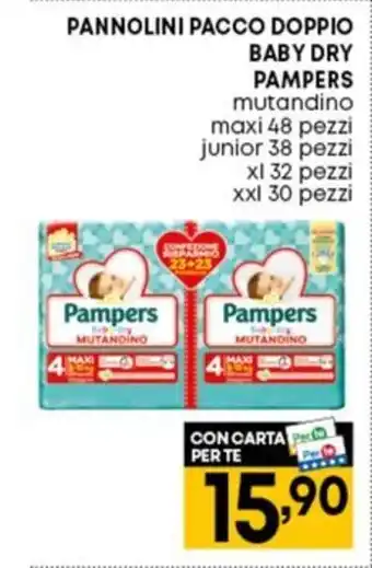 Pam PANNOLINI PACCO DOPPIO BABY DRY PAMPERS offerta